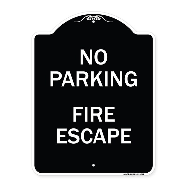 Signmission No Parking Fire Hydrant W/ Graphic Heavy-Gauge Aluminum Architectural Sign, 24" x 18", BW-1824-23742 A-DES-BW-1824-23742 - main